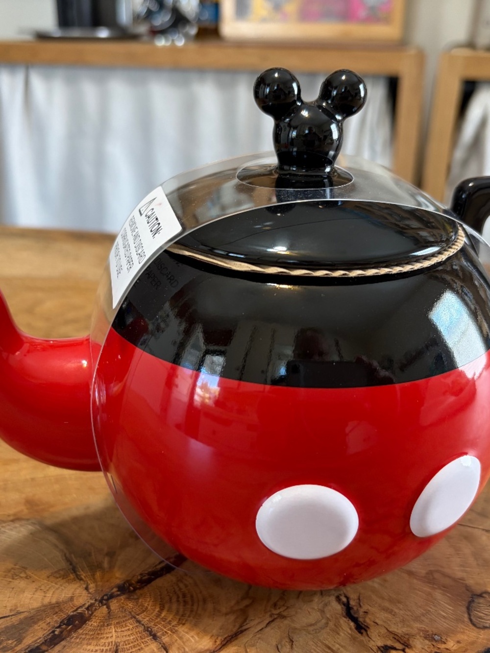 Disney Mousewares Mickey Mouse Teapot – Red & Black Stoneware 32 ounces